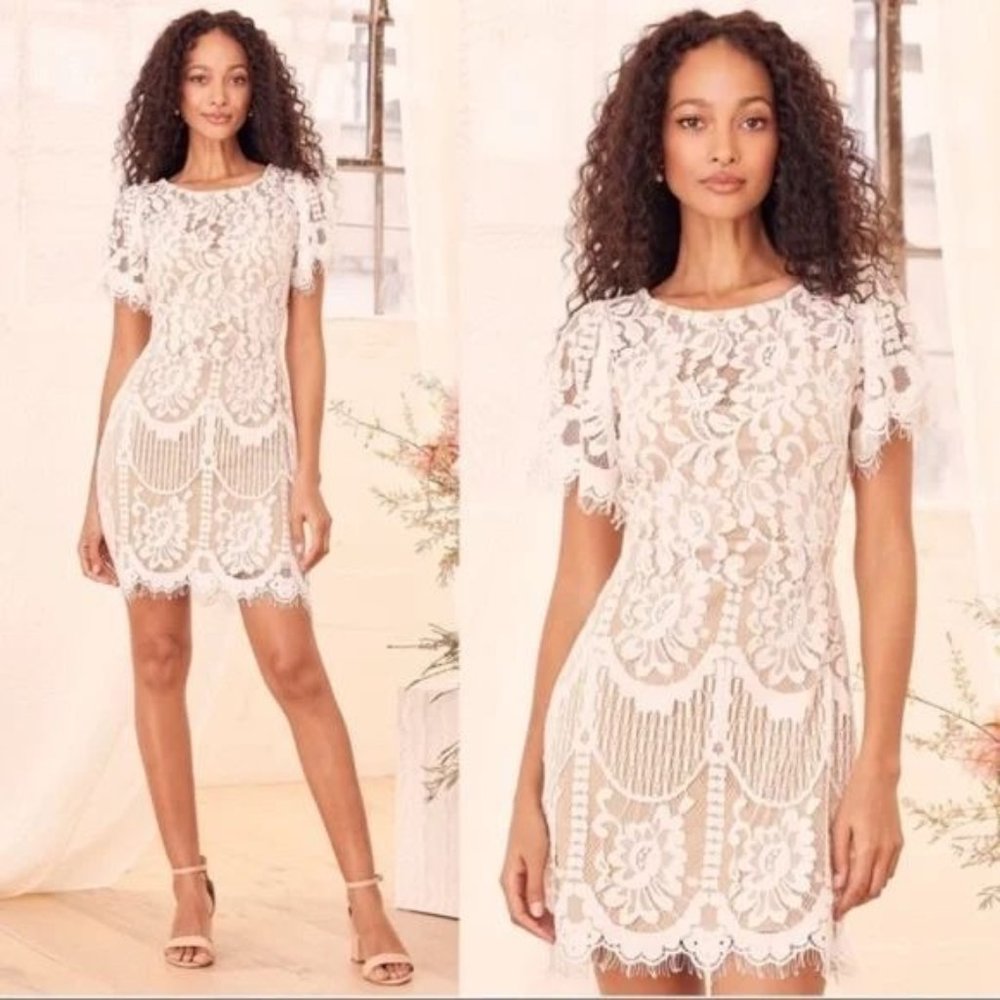 Lulu's White Lace Mini Dress